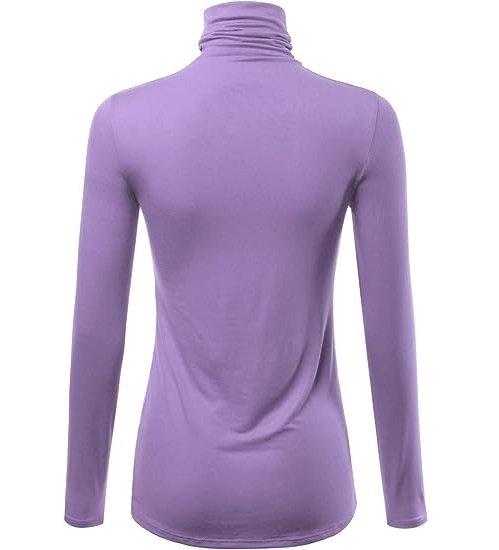 Womens Premium Long Sleeve Turtleneck Lightweight Pullover Top Sweater