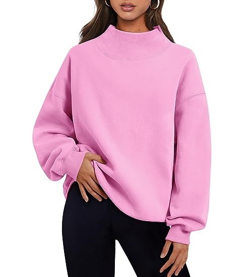 Women's Oversized Sweatshirt Turtleneck Pullover Long Sleeve Hoodie Tops