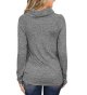 Womens Casual Long Sleeve Cozy High Neck Solid Sweatshirt with Pocket