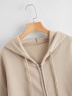 Women's Oversized Long Sleeve Drawstring Drop Shoulder Zip Up Hoodie Sweatshirt
