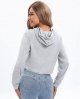 Women's Drawstring Hoodie Casual Solid Color Sweatshirt Long Sleeve Cropped Top