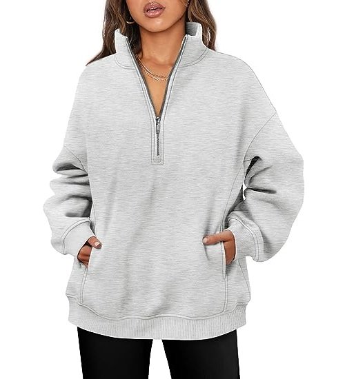 Half Zip Pullover Women Oversized Hoodie Quarter Zip Sweatshirt with Pockets Winter Clothes